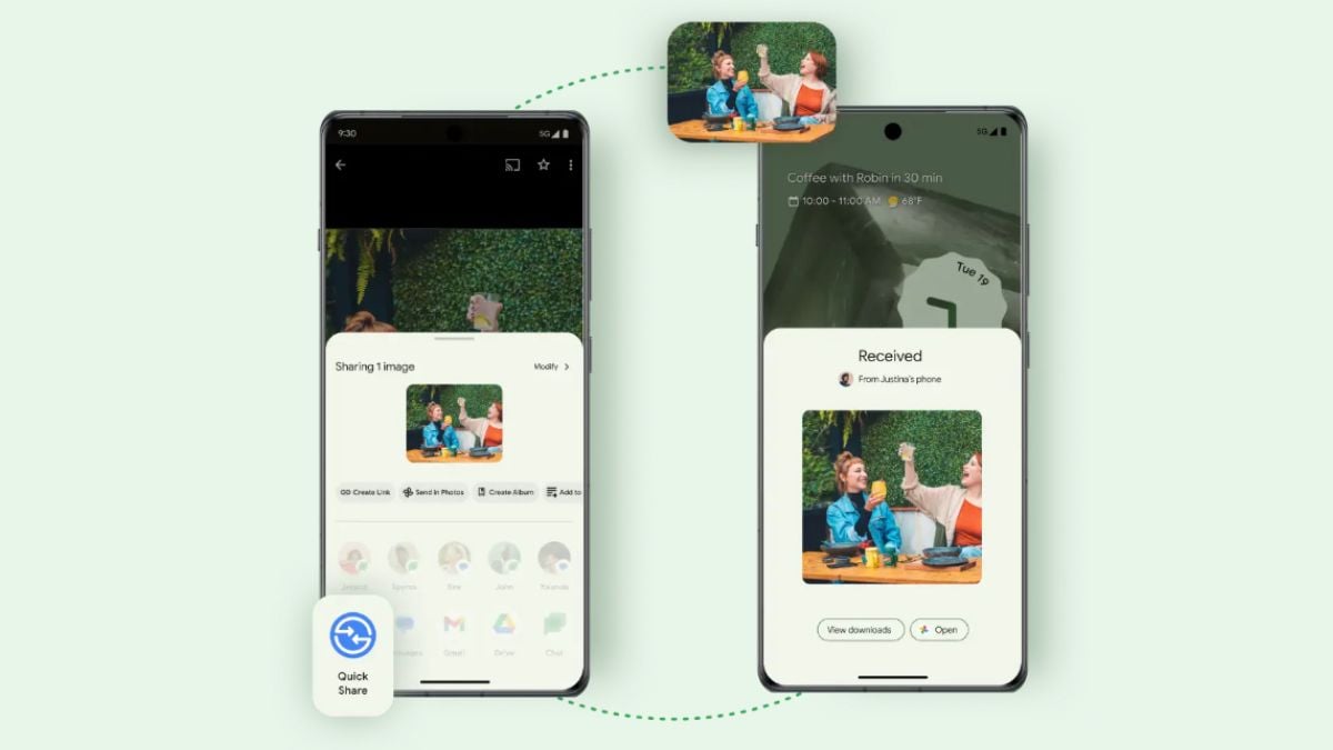 Google की त्वरित शेयर सुविधा बिना प्रत्यक्ष कनेक्शन के स्थानान्तरण जारी रखने की क्षमता के साथ अपडेट की गई