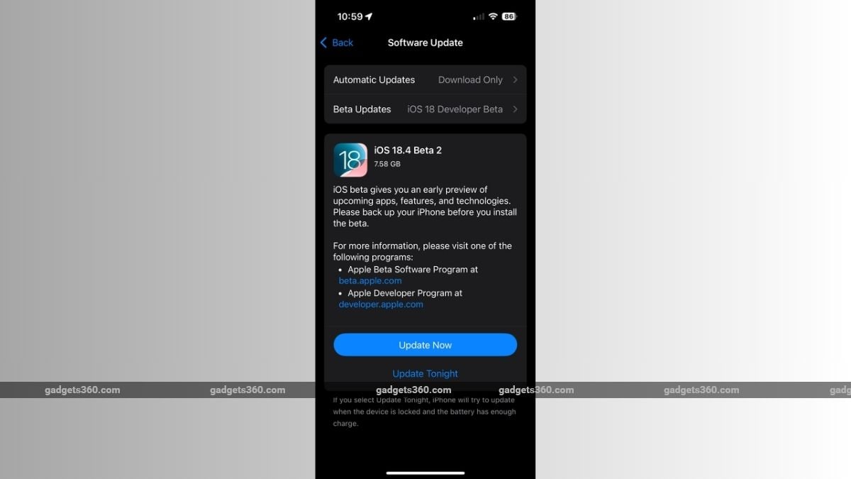 iOS 18 4 बीटा 2 iOS 18.4 बीटा 2