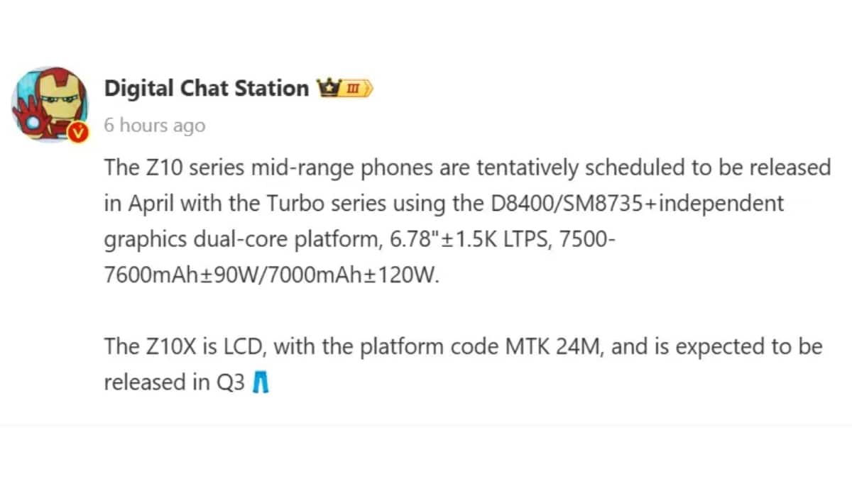 IQOO Z10 सीरीज़ Weibo DCS MSP INLINE IQOO Z10